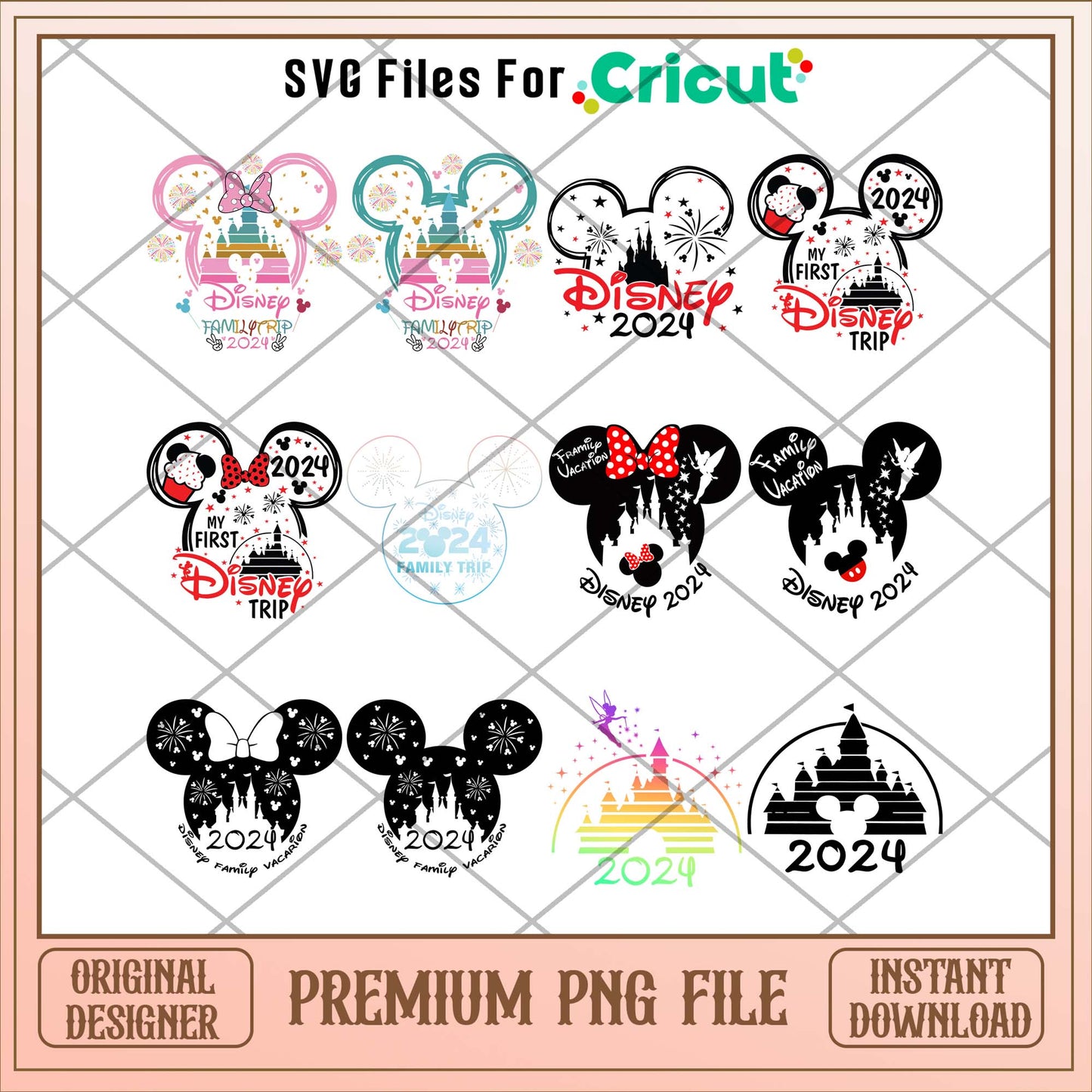 Disney Mickey heads art 2024 png bundle