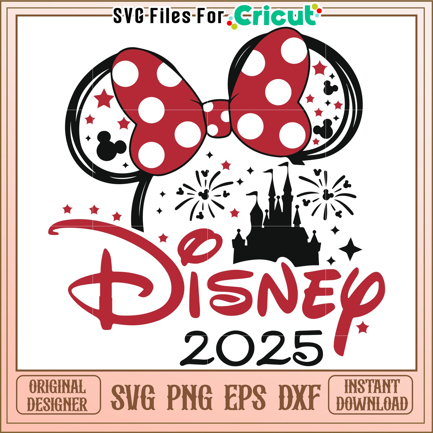 Disney 2025 design with Mickey ears, perfect for theme park lovers