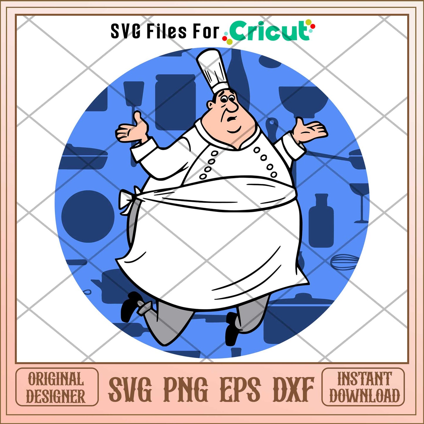 Disney Auguste Gusteau design svg, Ratatouille svg, digital dowload