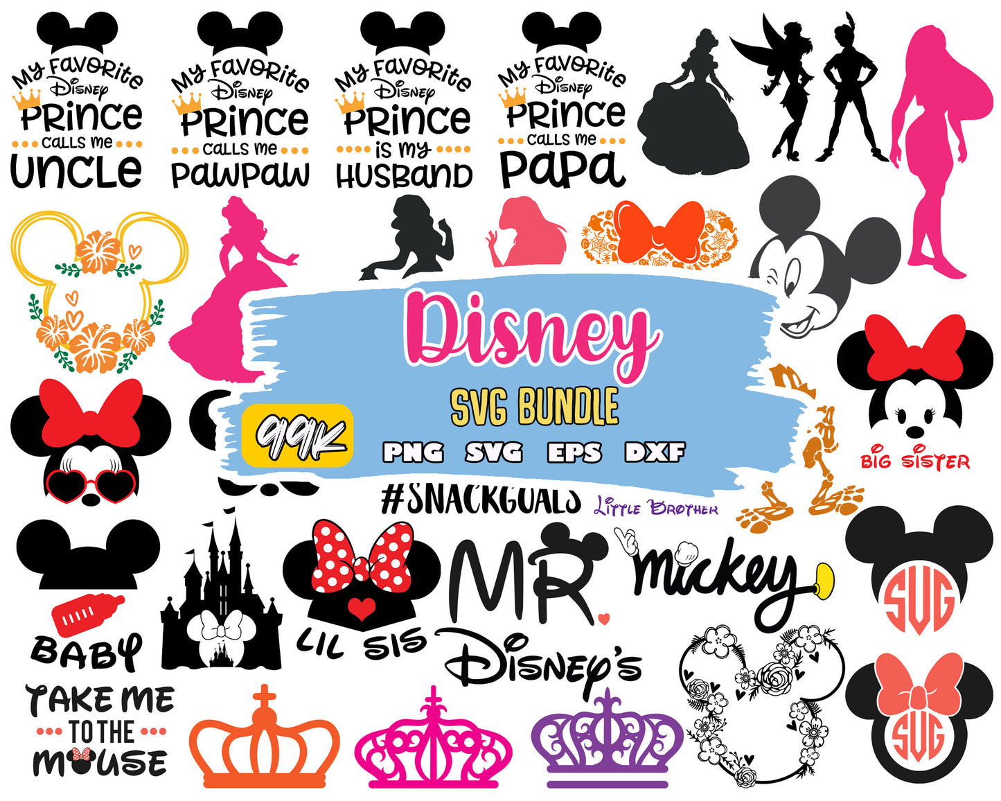 My favorite disney princess bundle svg, disney ears mickey svg