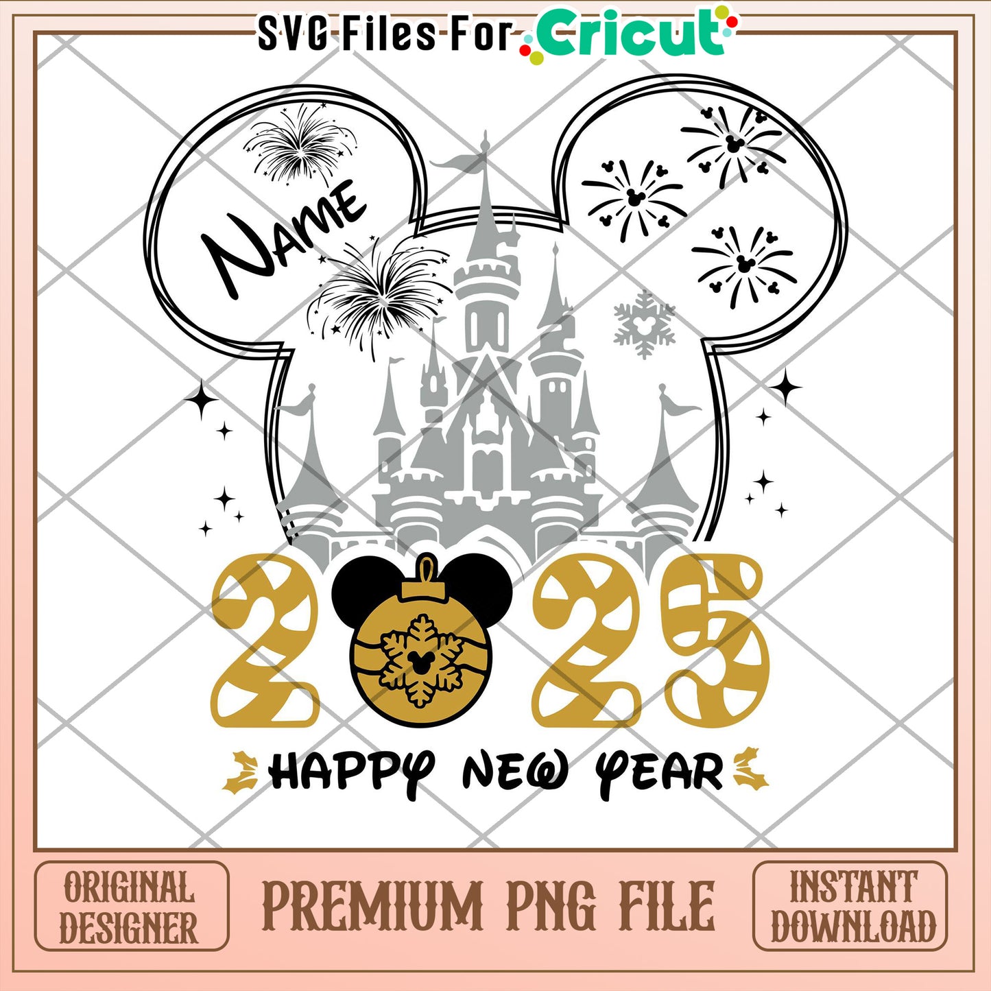Disney Castle 2025 PNG Happy New Year
