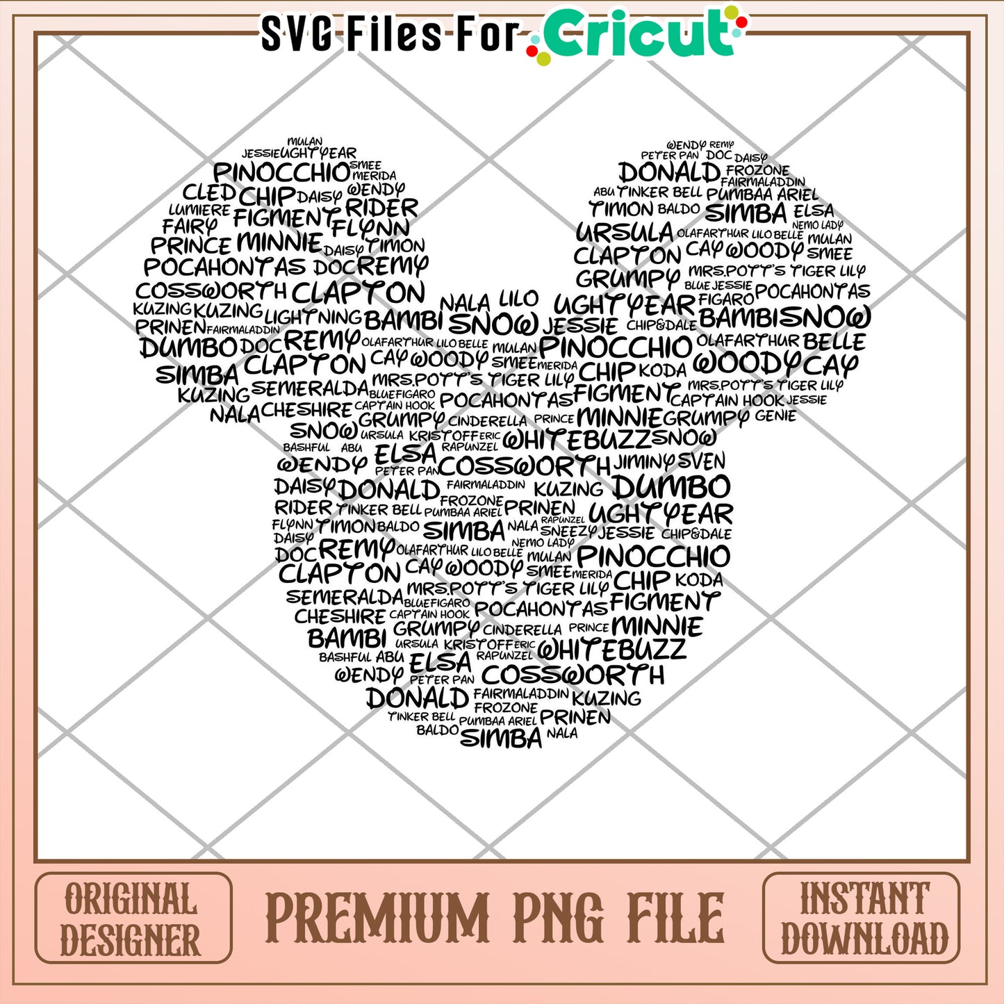 Disney Character PNG Files for Cricut