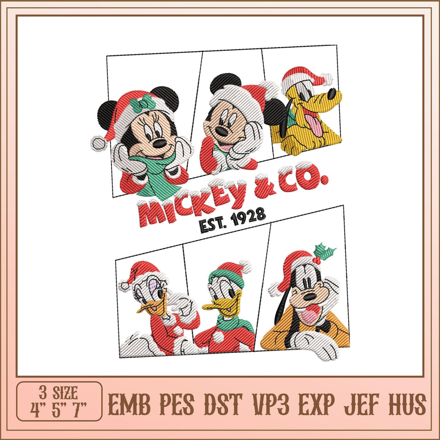 Disney Christmas Embroidery Design Mickey and Friends Set