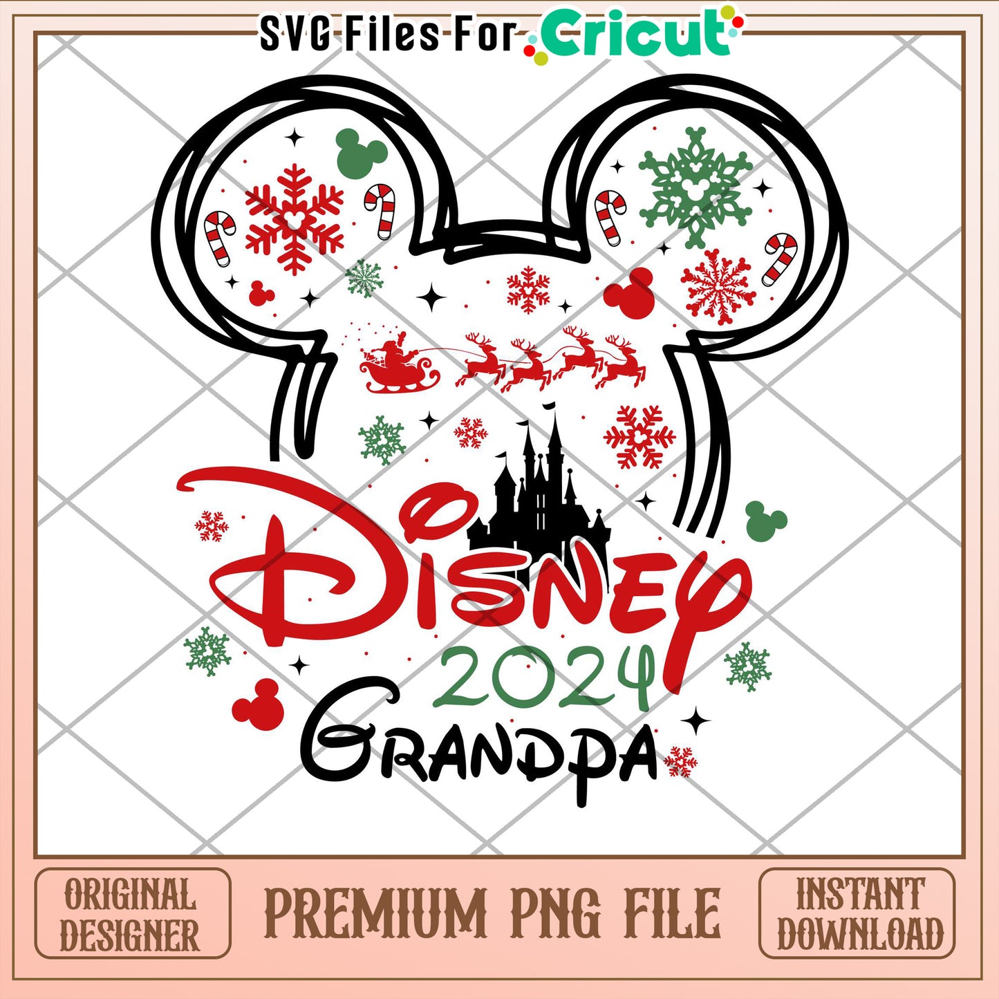 Disney Christmas Grandpa 2024 PNG