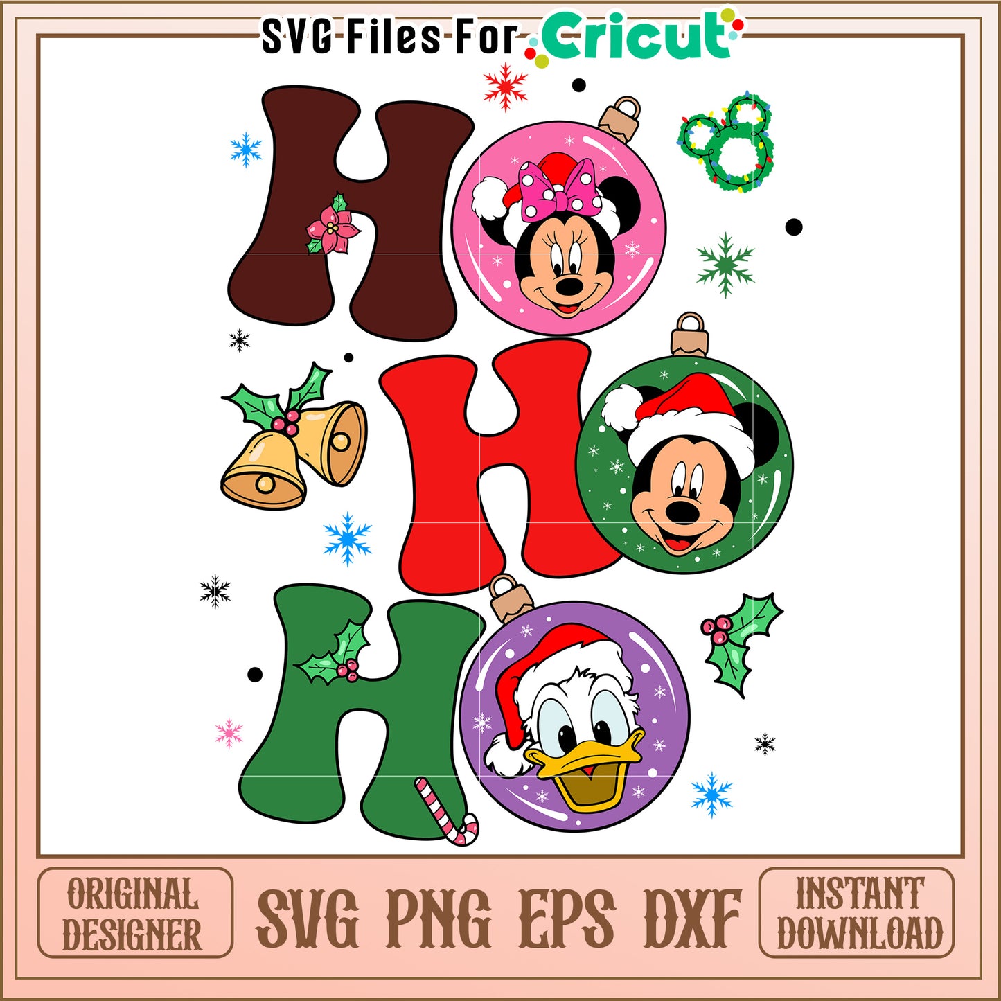 Disney Christmas SVG Ornaments PNG EPS DXF