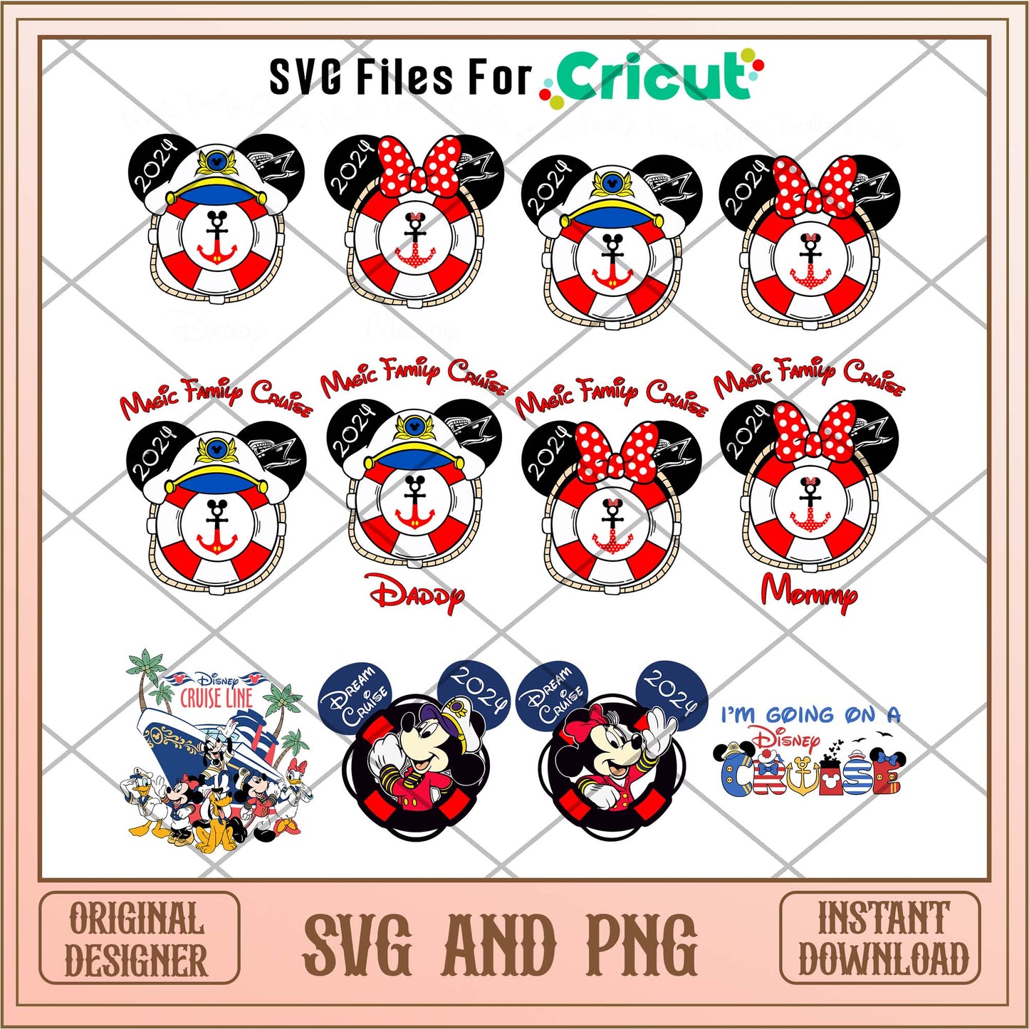 Disney Cartoon Cruise Family svg bundle