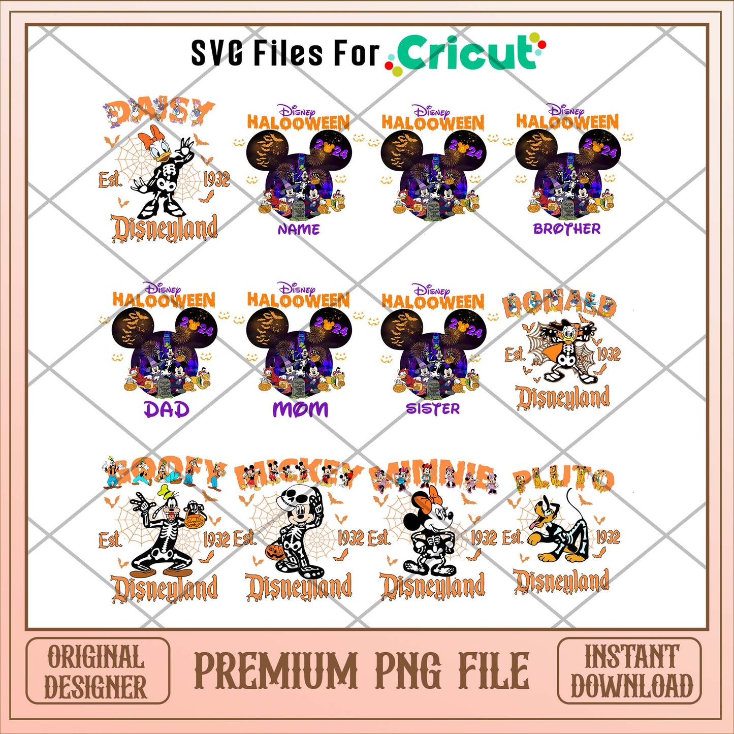 Disney family Halloween png bundle