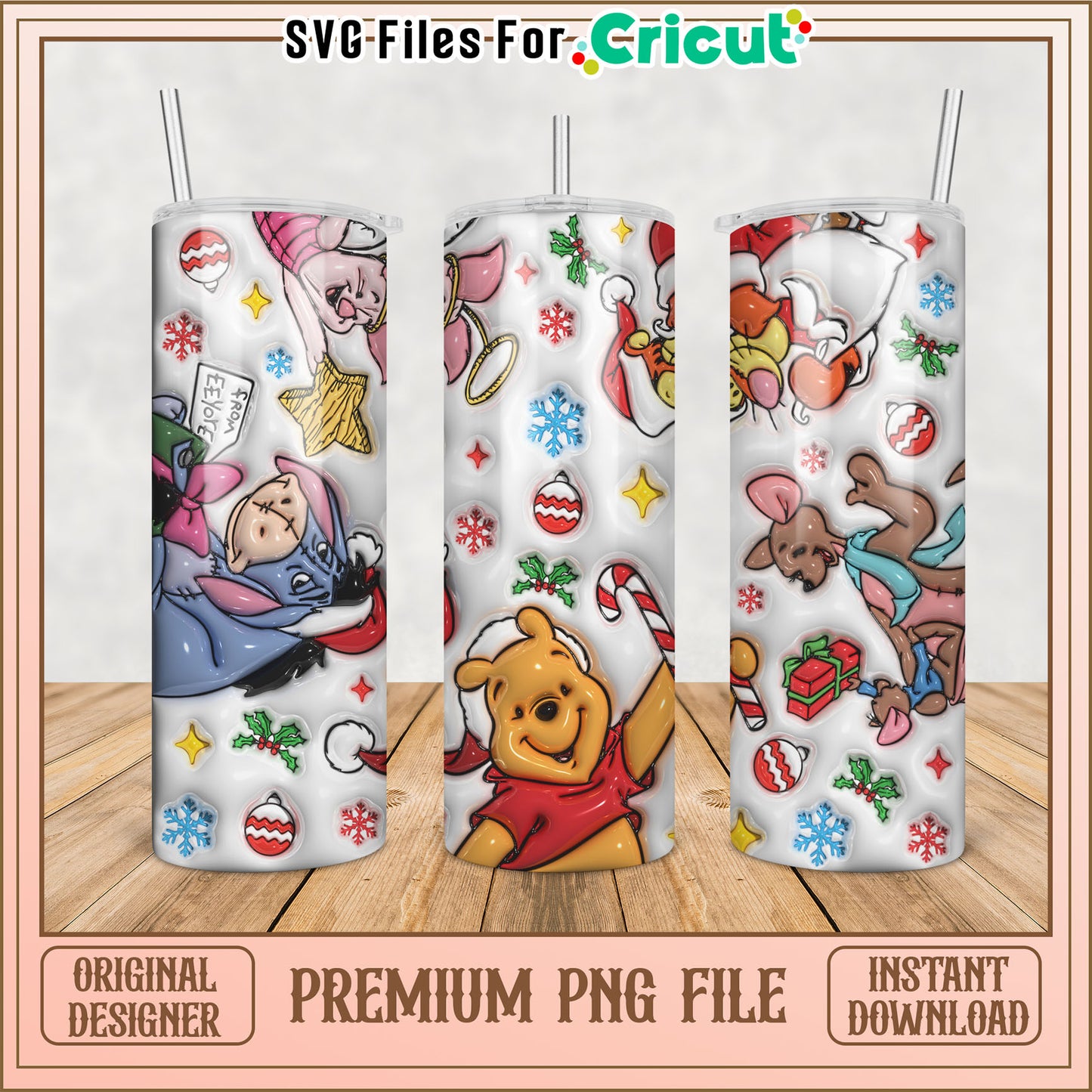 Disney Holiday Tumbler PNG Design for Cricut DIY Projects