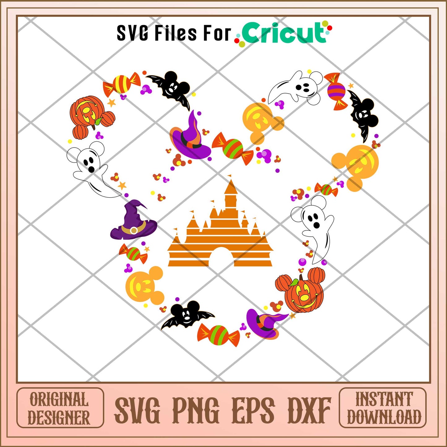 Disney Mickey Castle Halloween svg, Disney characters svg, Digital Download