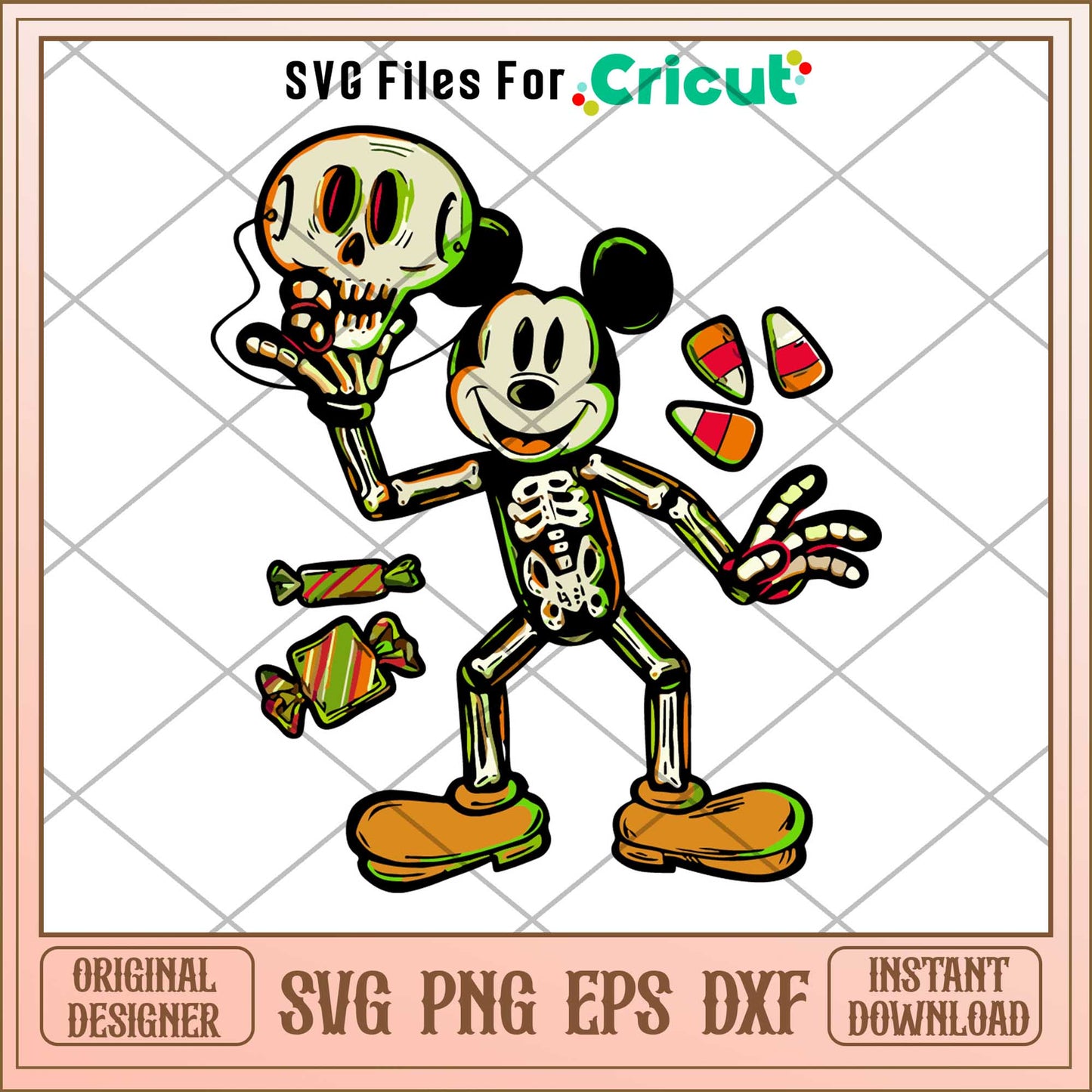 Disney Mickey Mouse skeleton svg, disney characters svg, digital download