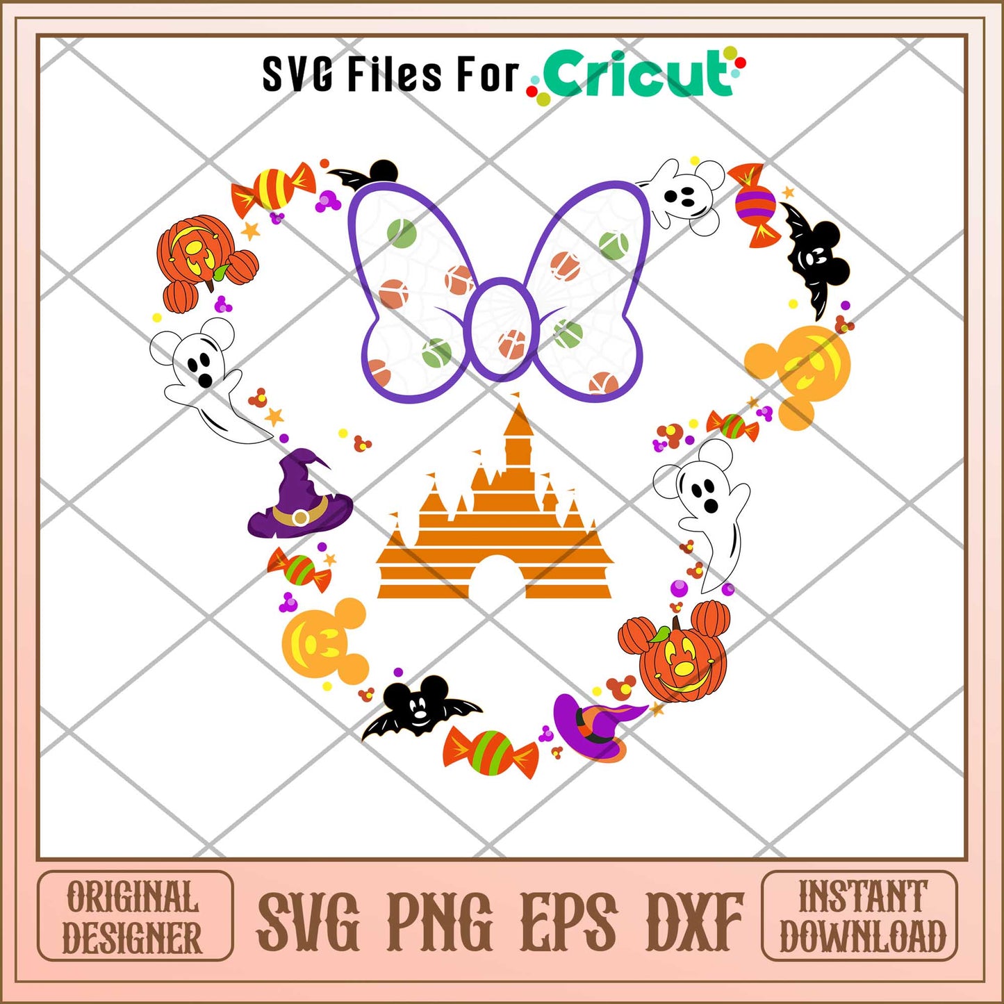 Disney Minnie Castle Halloween svg, Disney characters svg, Digital Download