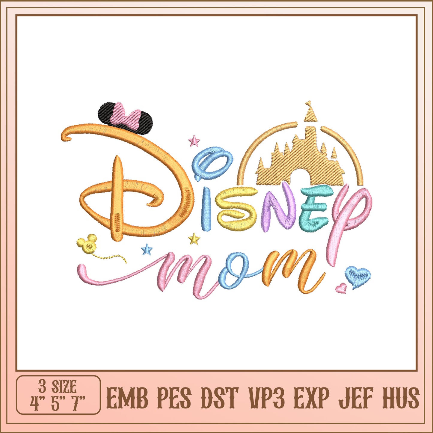 Disney Mom Embroidery Design for Crafting and Sewing Projects