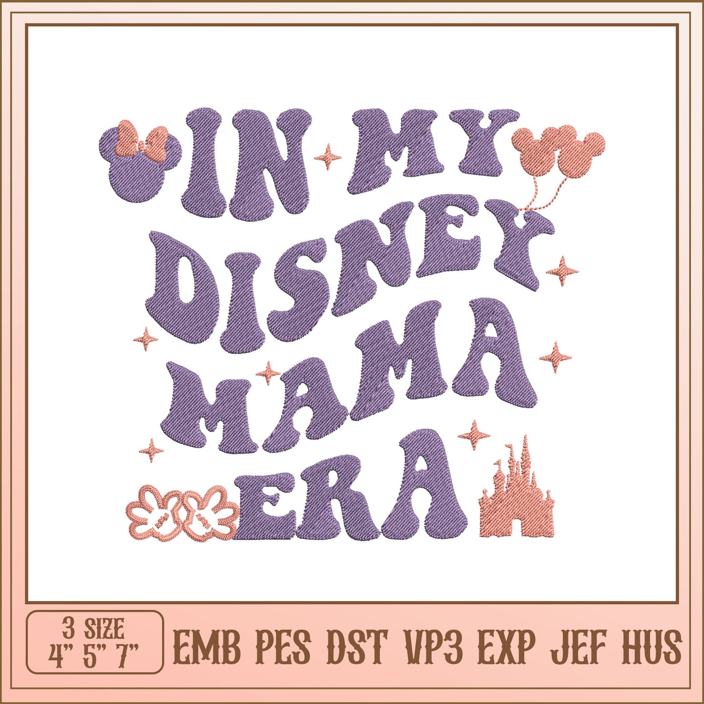 Disney Mom Era Embroidery Design File for Fabric Crafts 5x7