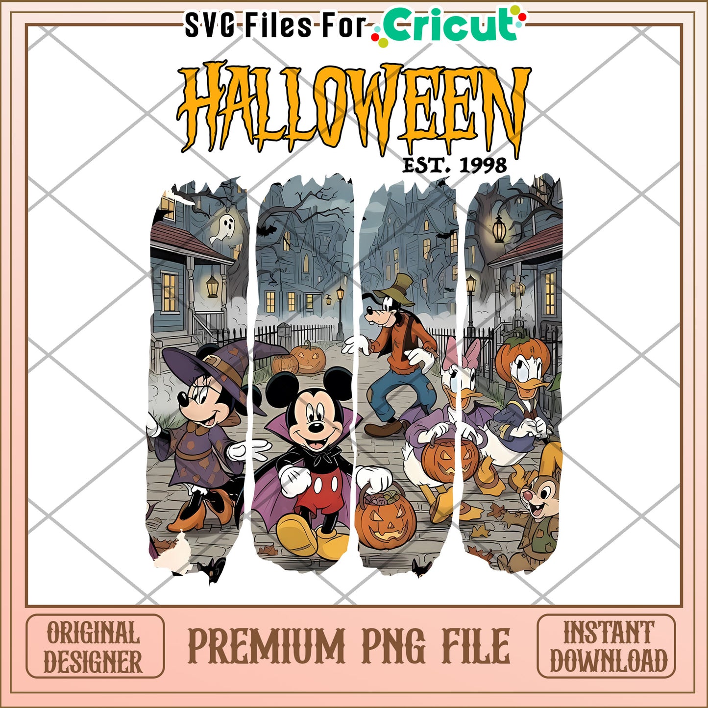 Disney Mouse and Friend Halloween Est.1998 png, spirit halloween png, halloween decor png