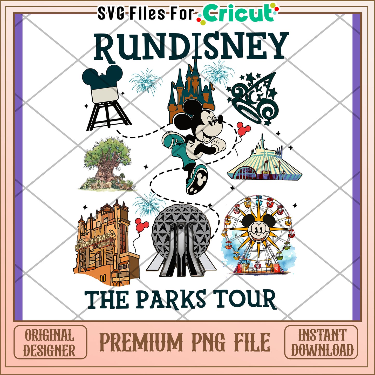 Disney Parks Tour PNG Sublimation Design