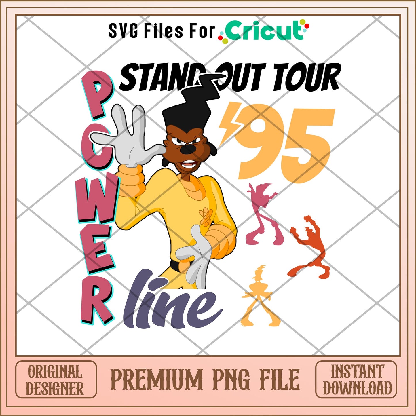 Disney Powerline Stand Out World Tour 95 png, Disney characters png, Digital Download