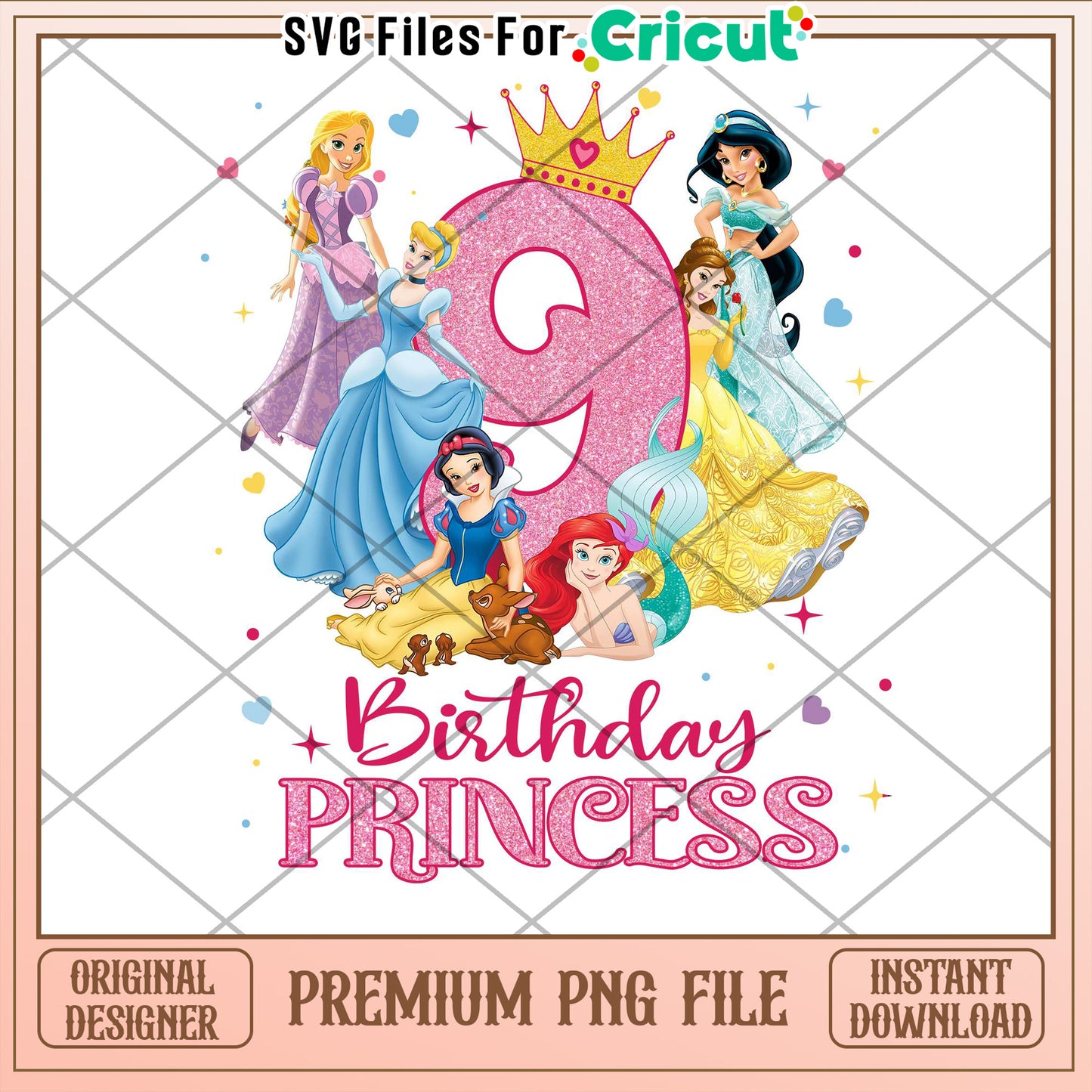 Disney Princess 9th Birthday PNG