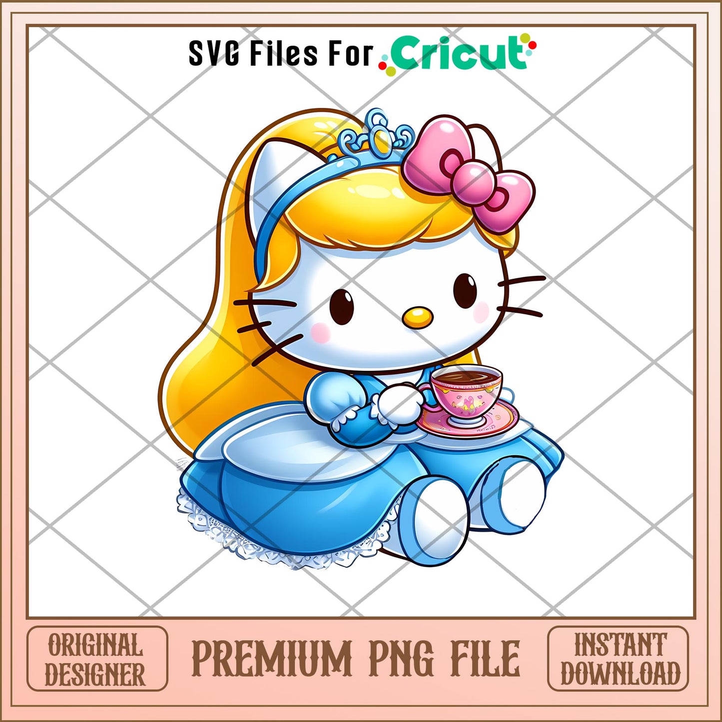 Disney Princess Cinderella Hello Kitty png, Disney princess name png, digital download