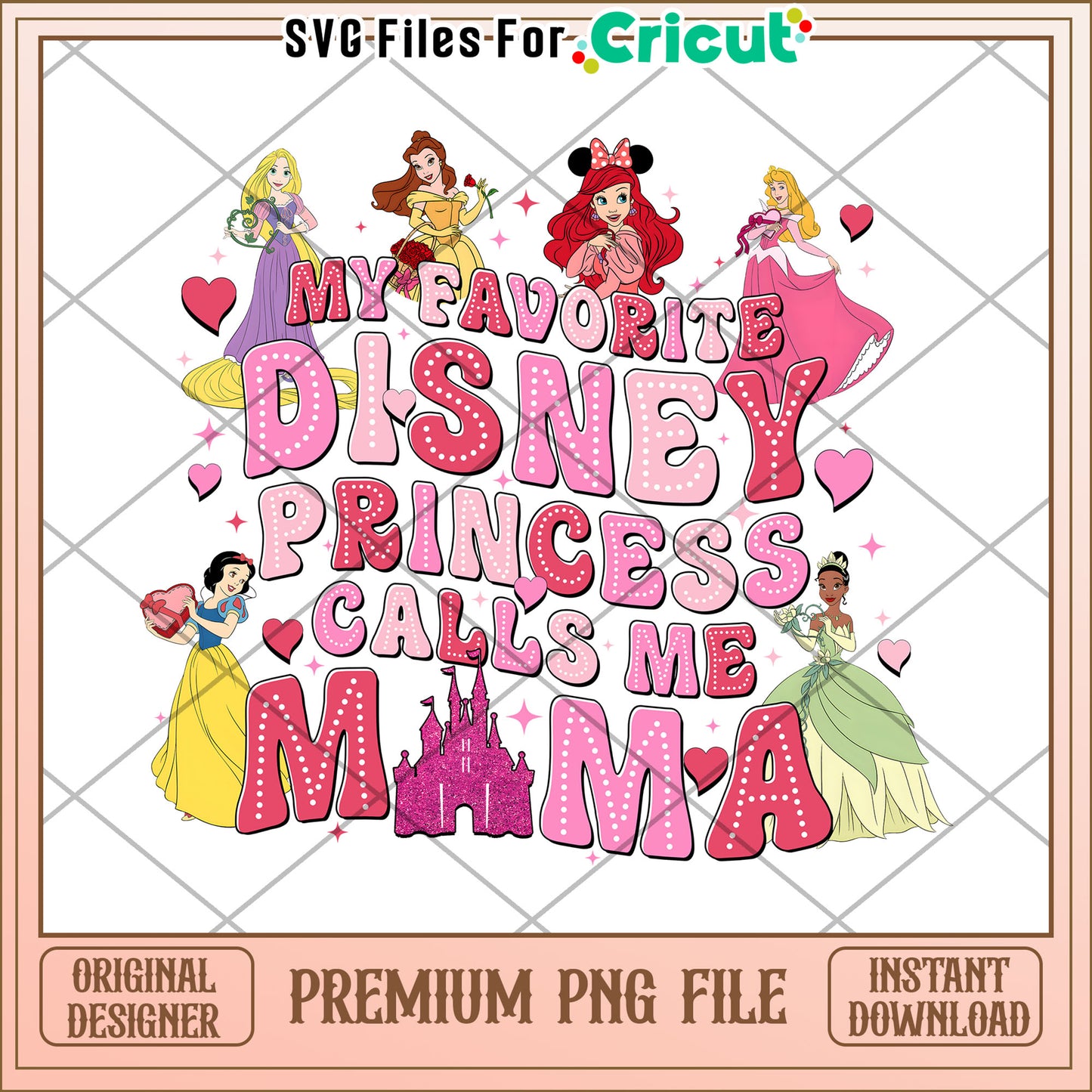 Disney Princess Mama PNG Design