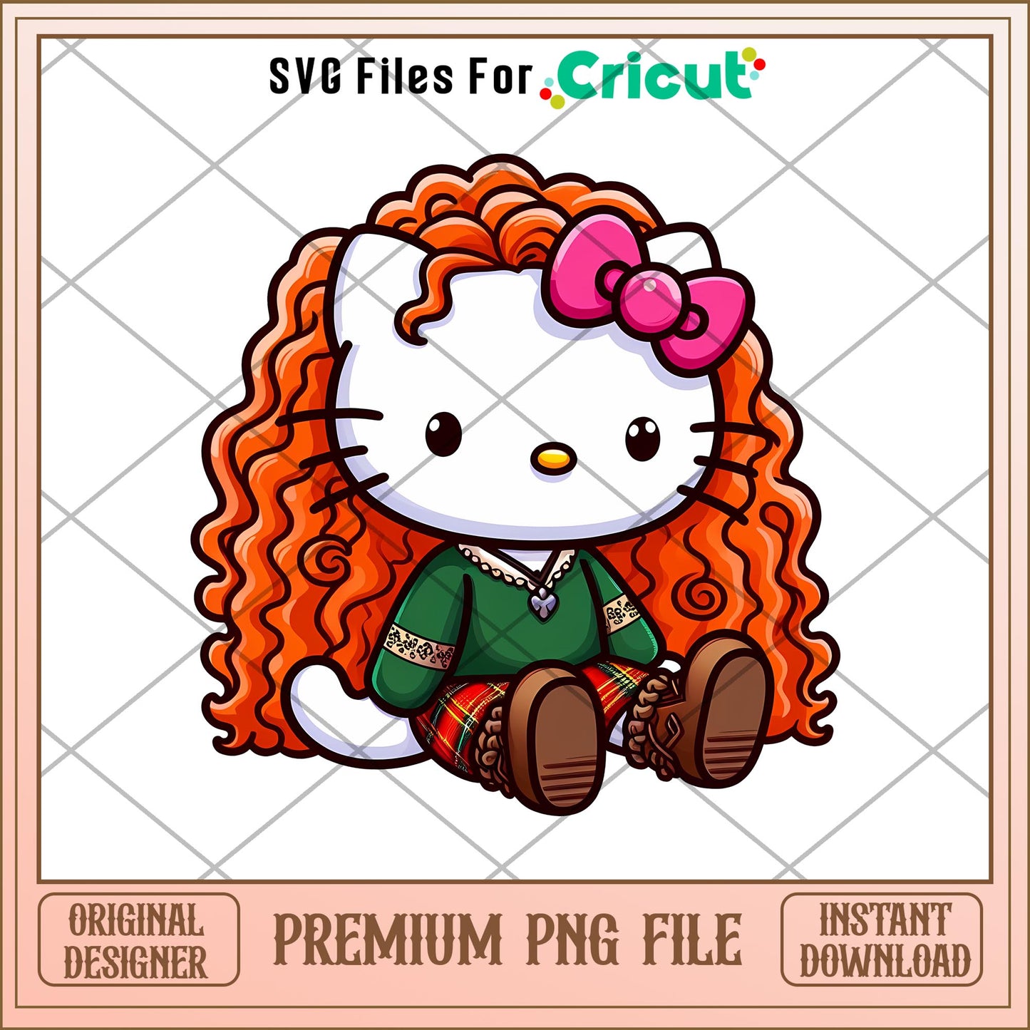 Disney Princess Merida Hello Kitty png, Disney princess name png, digital download