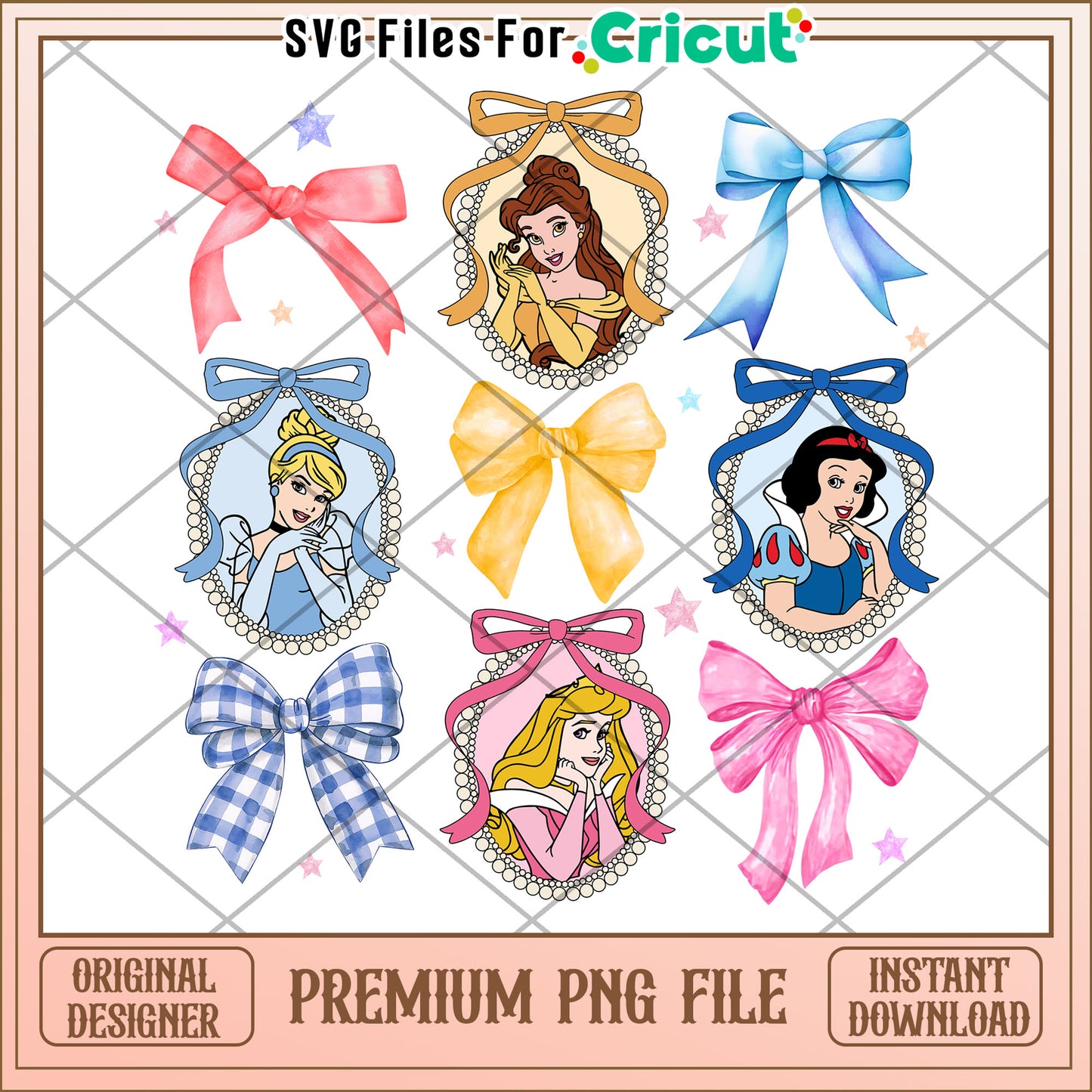 Disney Princess PNG Images with Bows