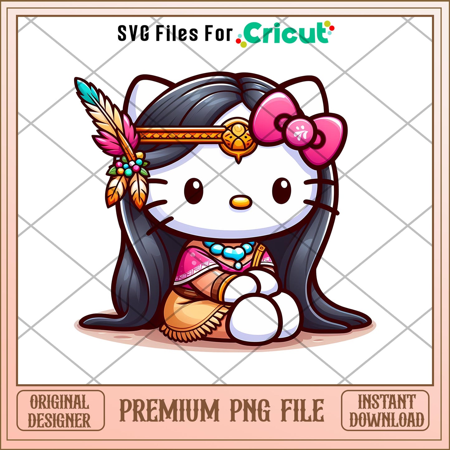 Disney Princess pocahontas Hello Kitty png, Disney princess name png, digital download