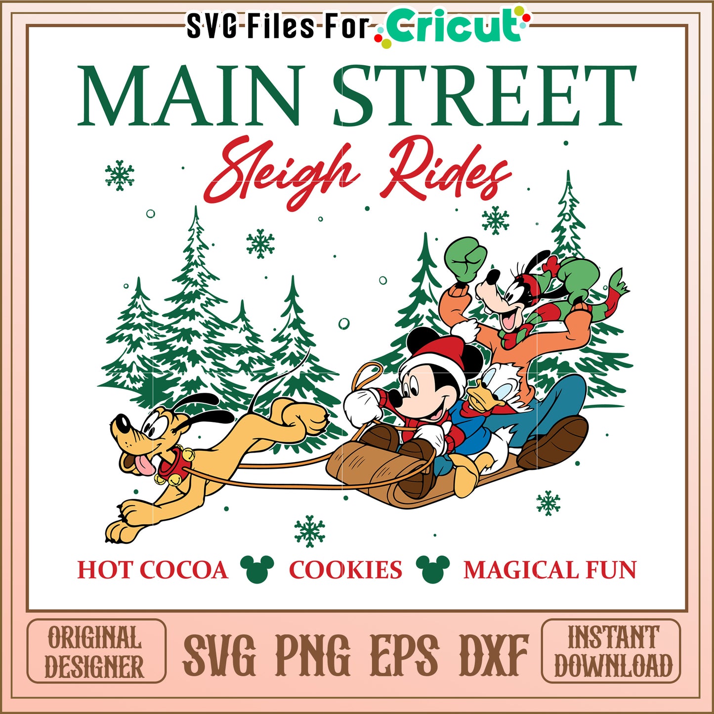 Disney Sleigh Ride SVG, PNG, EPS, DXF