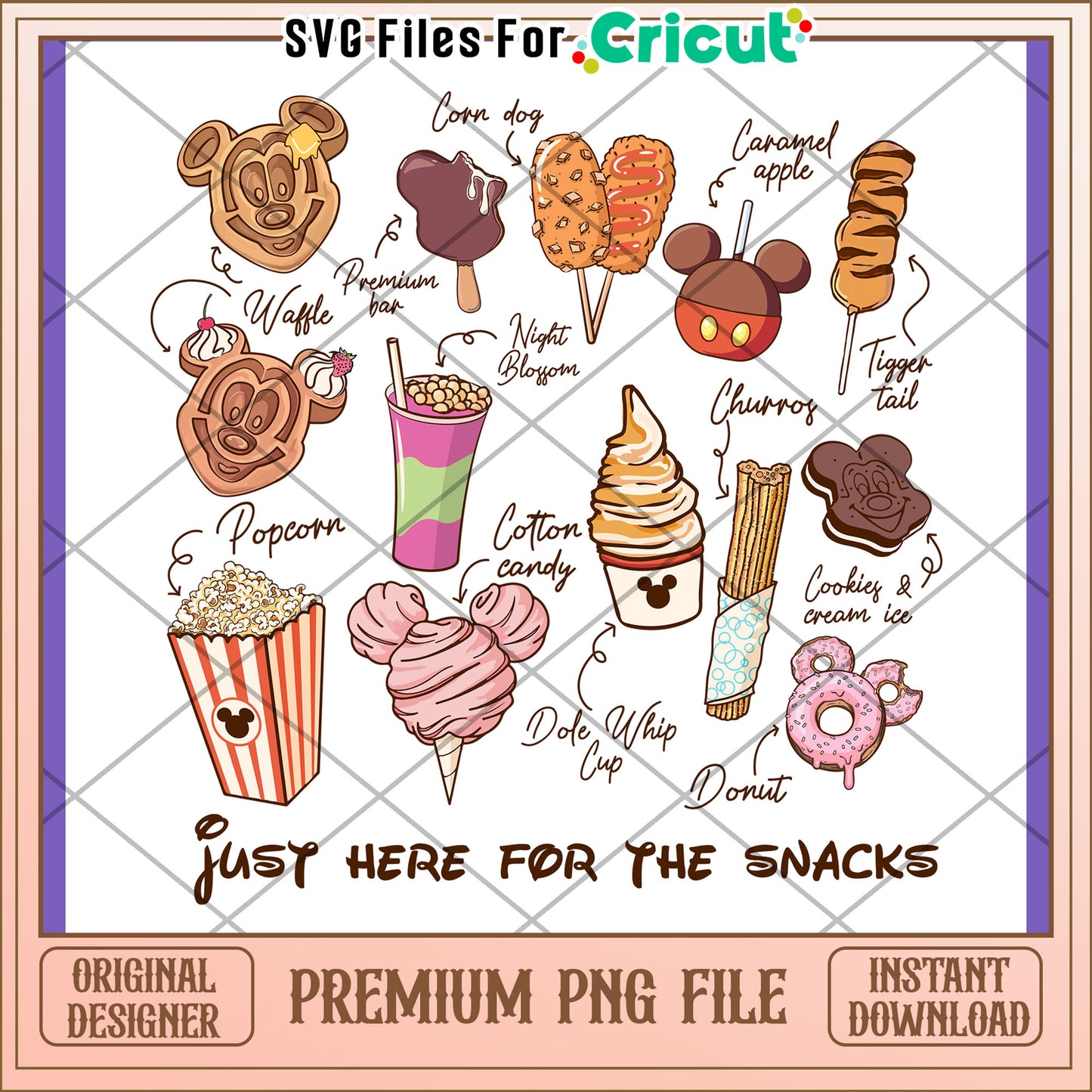 Disney Snacks PNG Design - Instant Download
