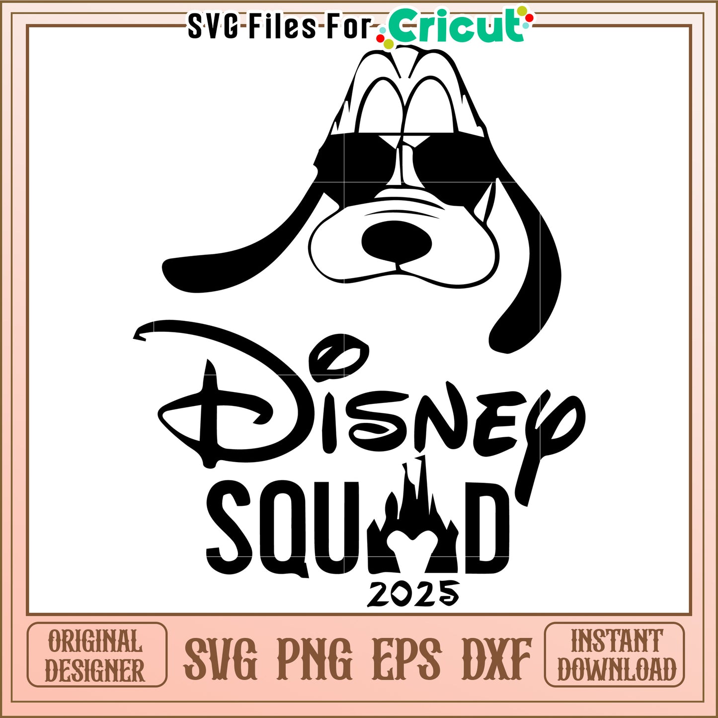 Disney Squad 2025 SVG Design with Cool Dog Character Graphic