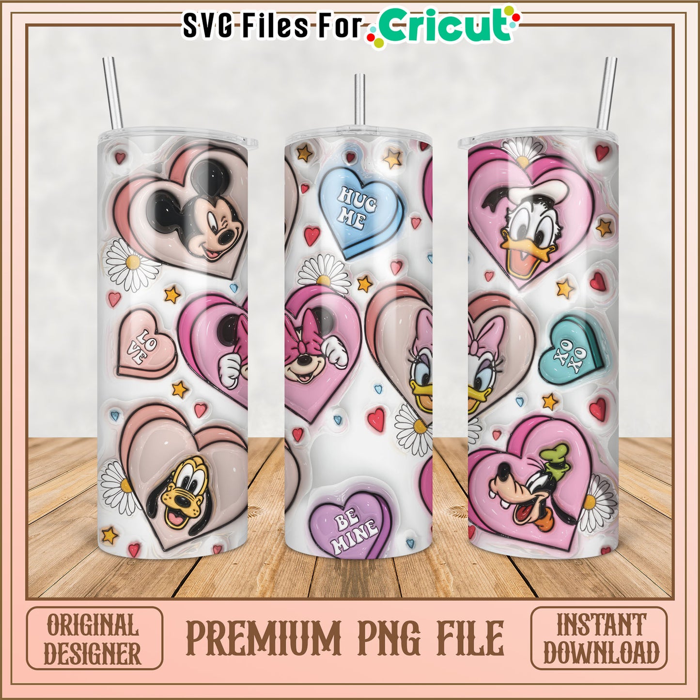 Disney Themed Tumbler Design PNG File for Cricut Projects Download