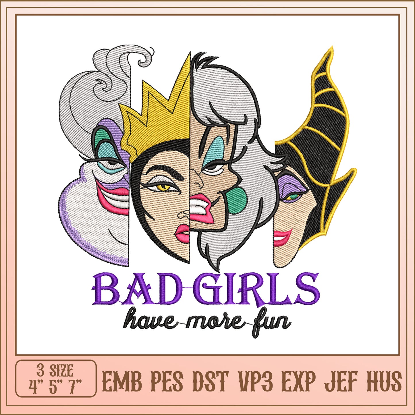 Disney Villains Embroidery Design