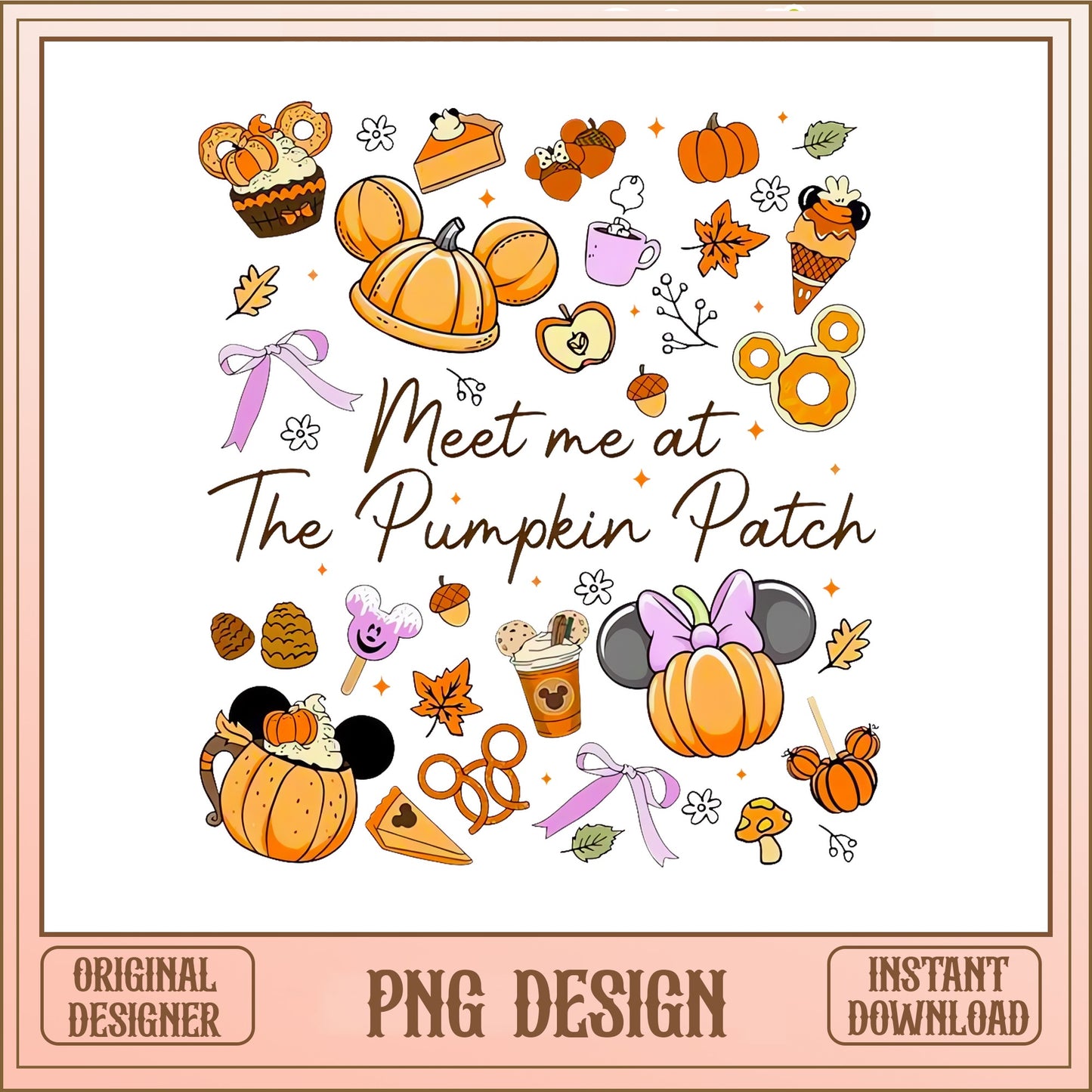 Disney Fall Pumpkin Patch PNG, Mickey Minnie Halloween PNG, Autumn PNG