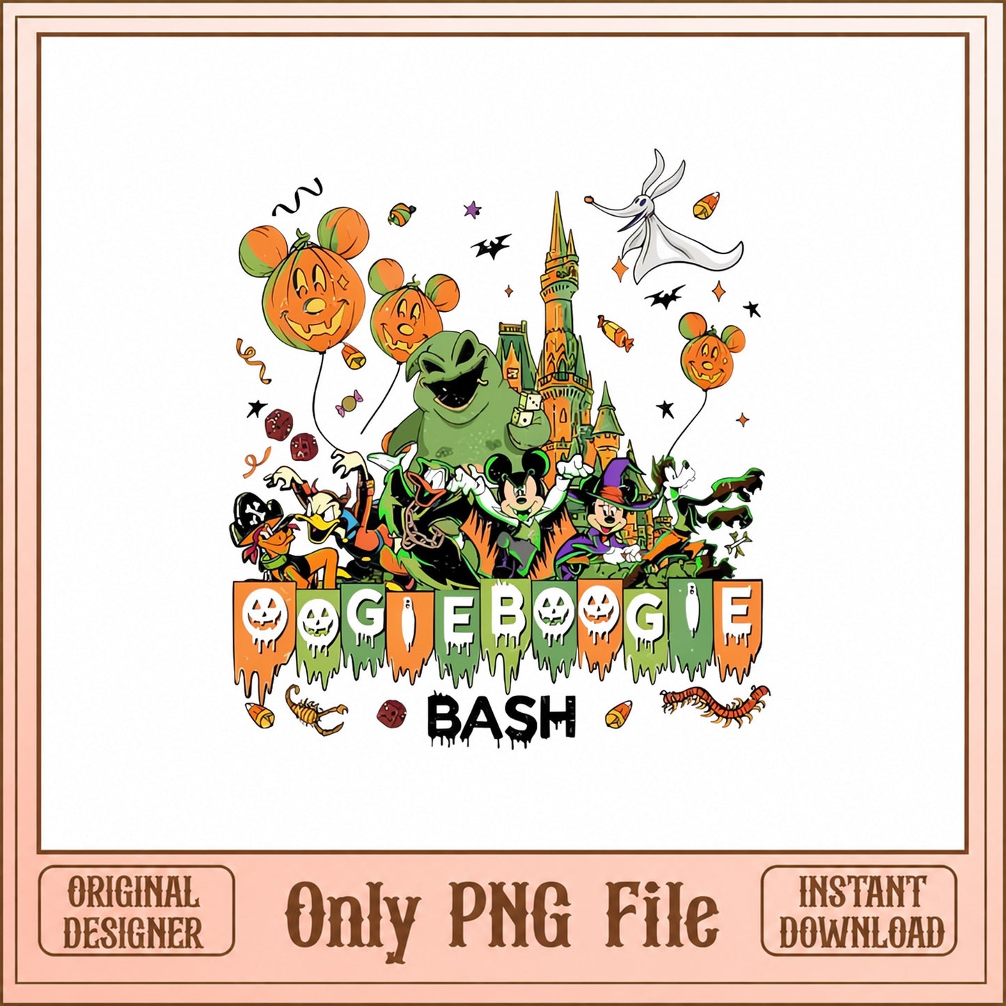 Disney Halloween Oogie Boogie Bash, Mickey Mouse PNG, Castle PNG