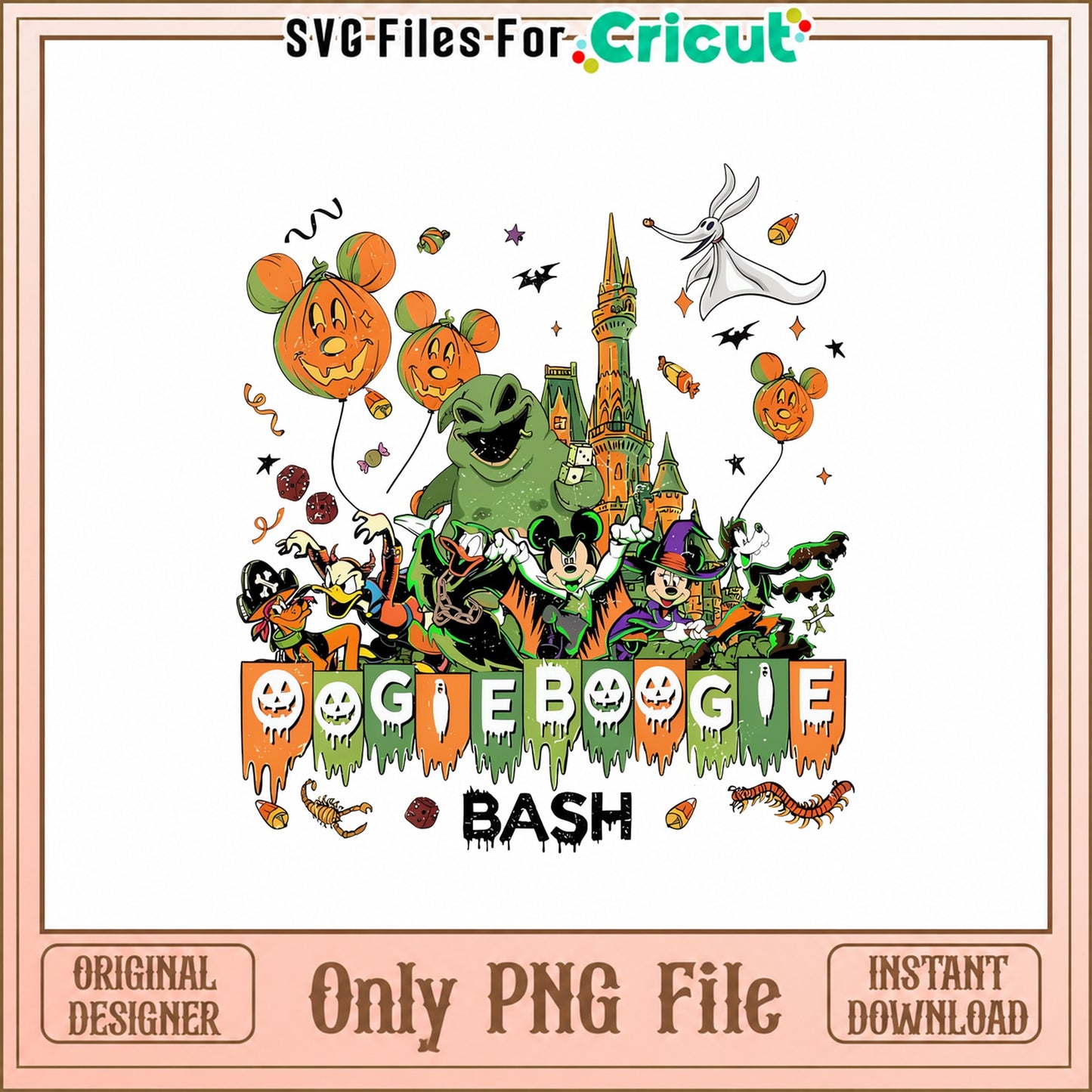 Disney Halloween Oogie Boogie Bash PNG, Mickey Pumpkin, Castle PNG