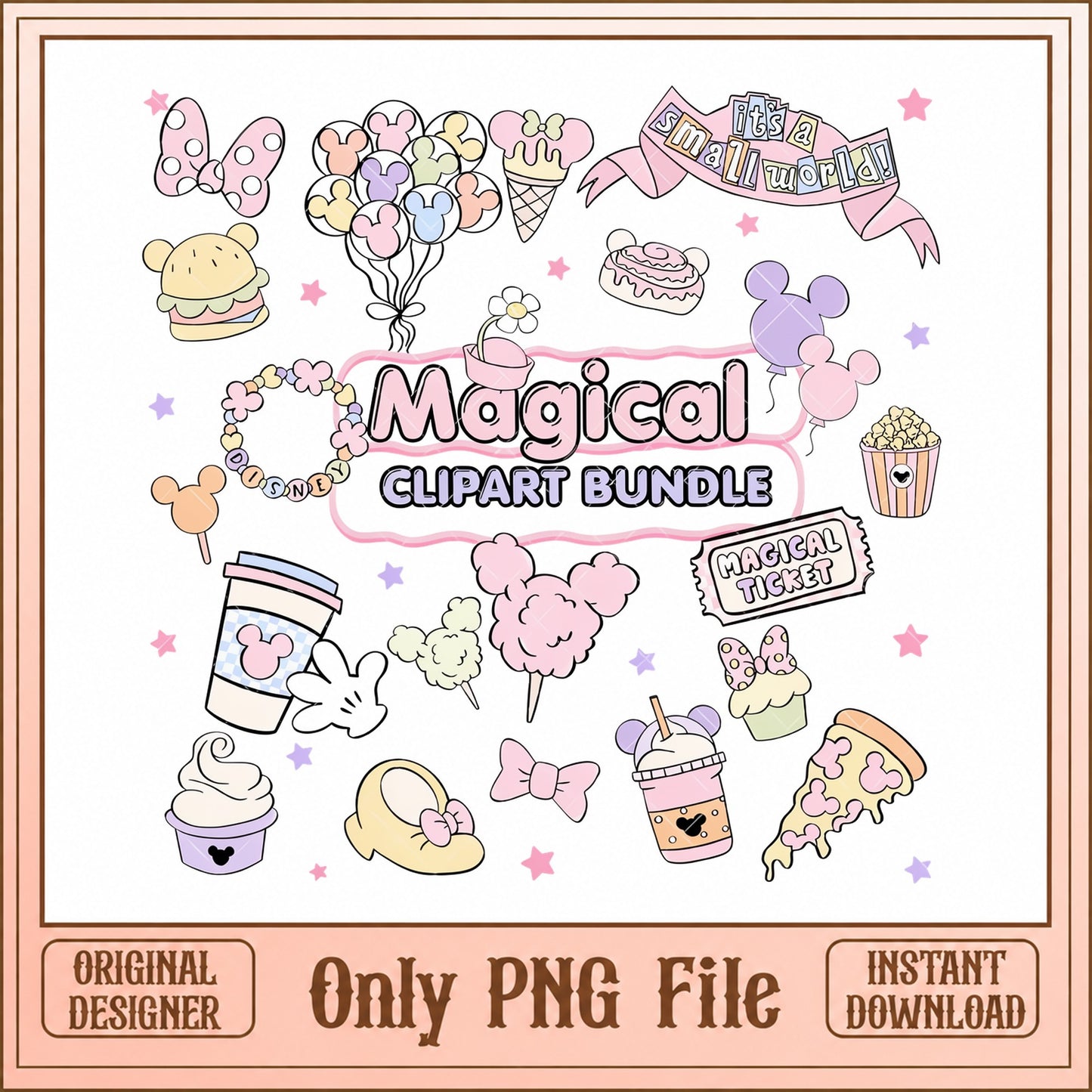 Disney Magical Clipart Bundle, Its A Small World Theme, PNG