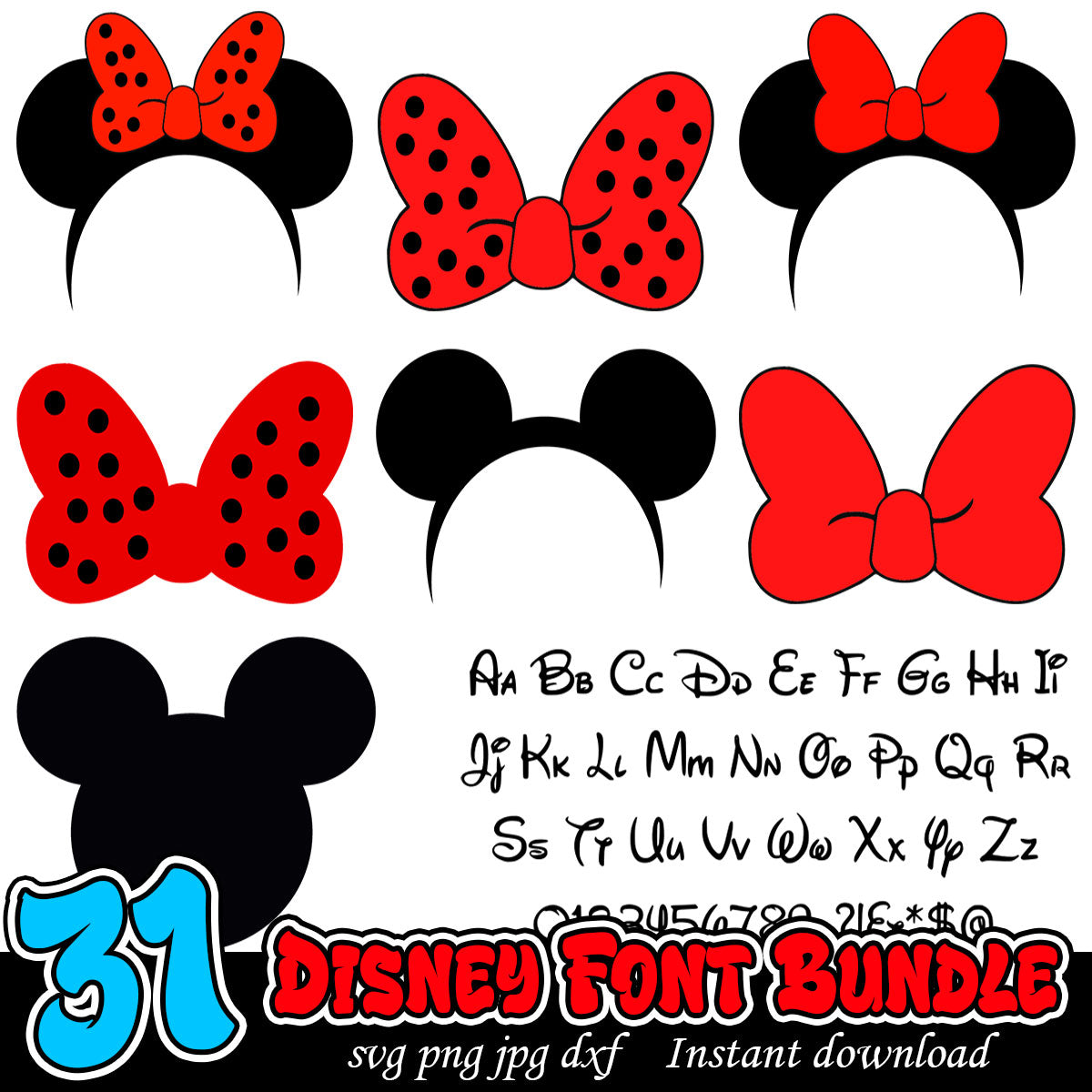Disney font bundle svg, Walt Disney font svg bundle