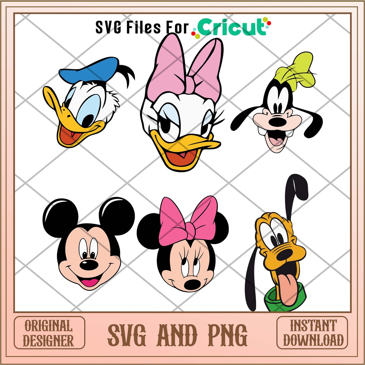 Disney friends heads svg bundle
