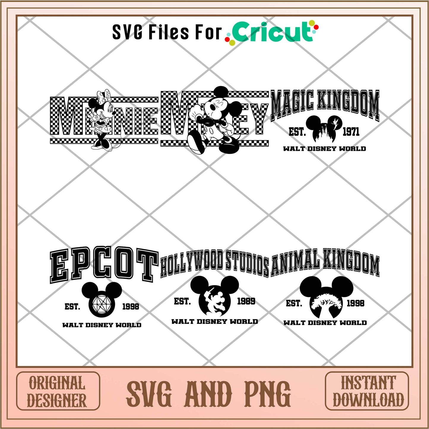 Disney old black and white logo svg bundle