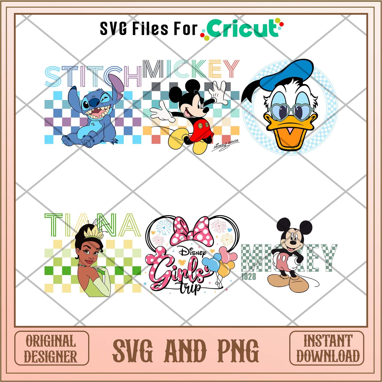 Disney colorful cartoon characters svg bundle