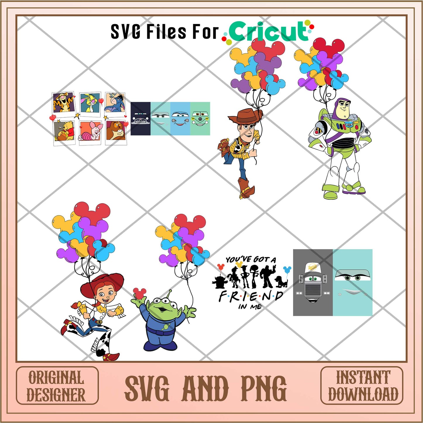 Disney cartoon characters svg bundle