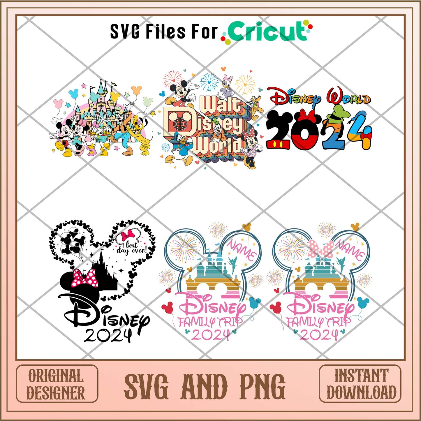Disney cartoon world 2024 svg bundle