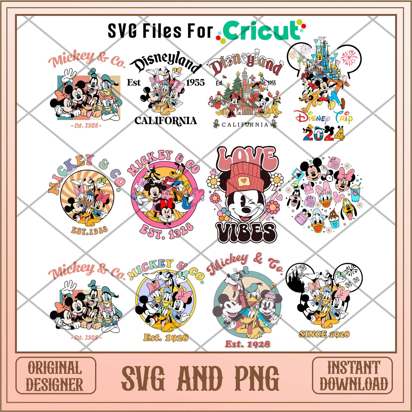 Disney logo est 1928 svg bundle