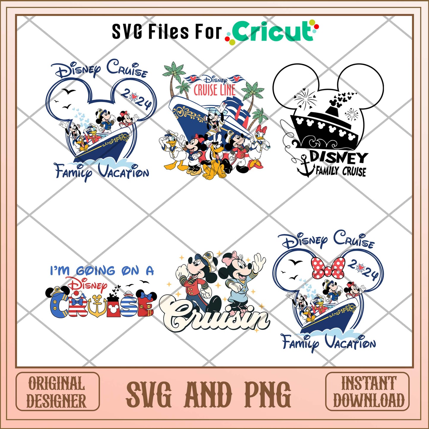 Disney cartoon cruise 2024 svg bundle
