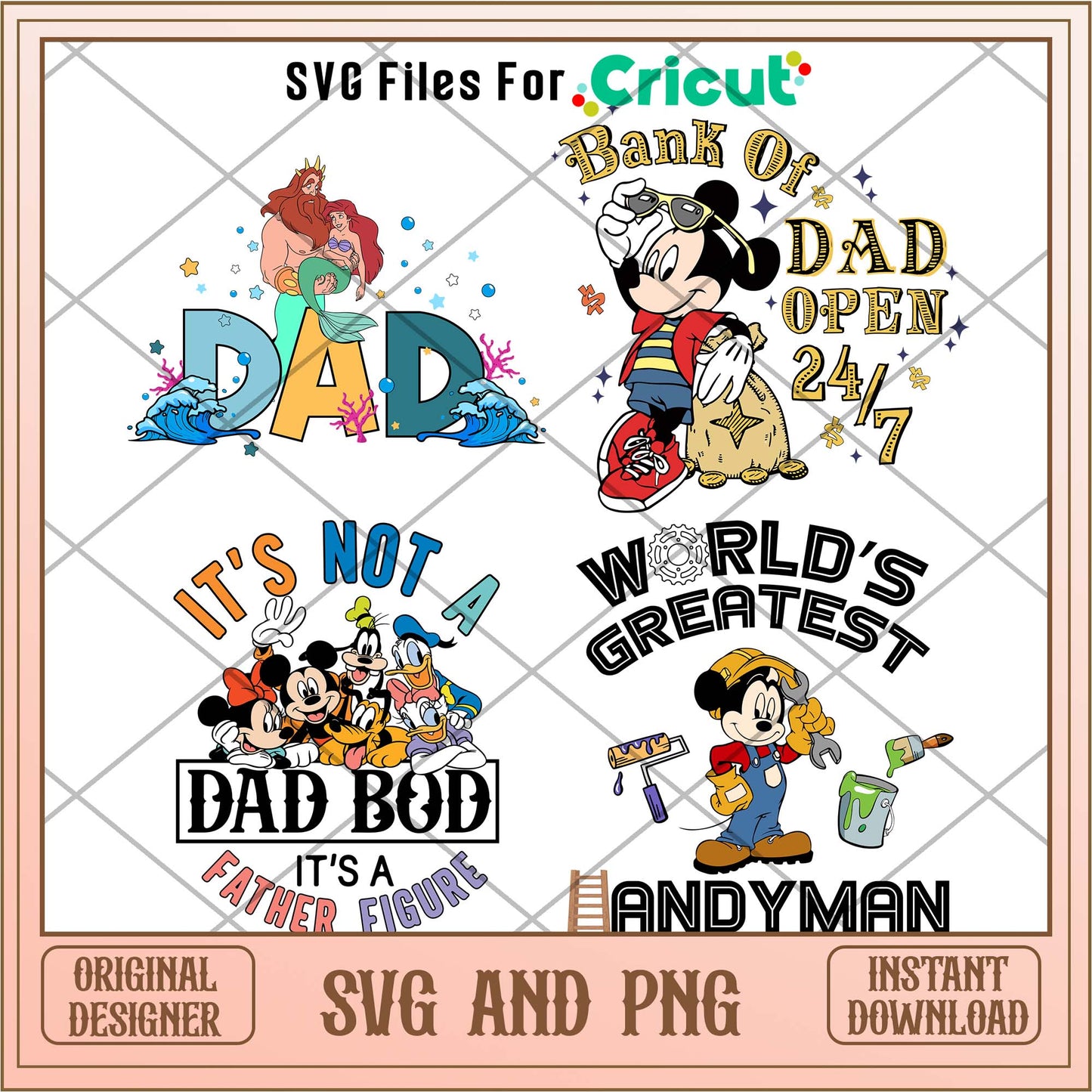 Disney Mickey dad svg bundle