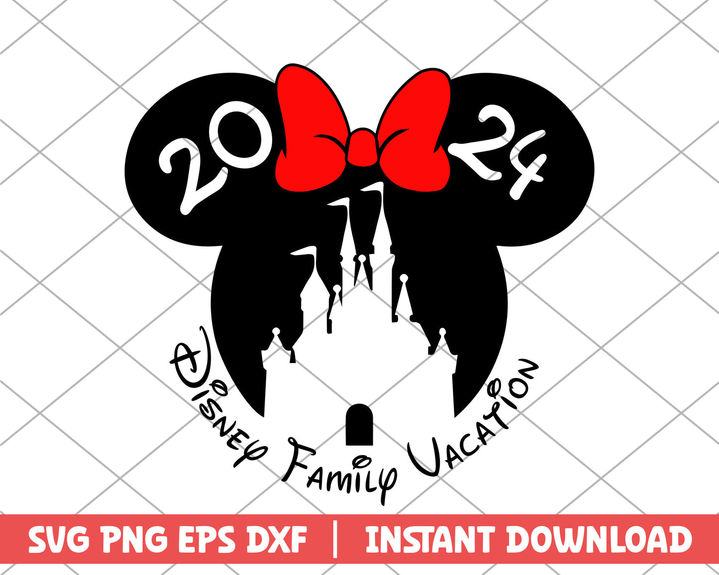 Disney family vacation 2024 black castle girl svg