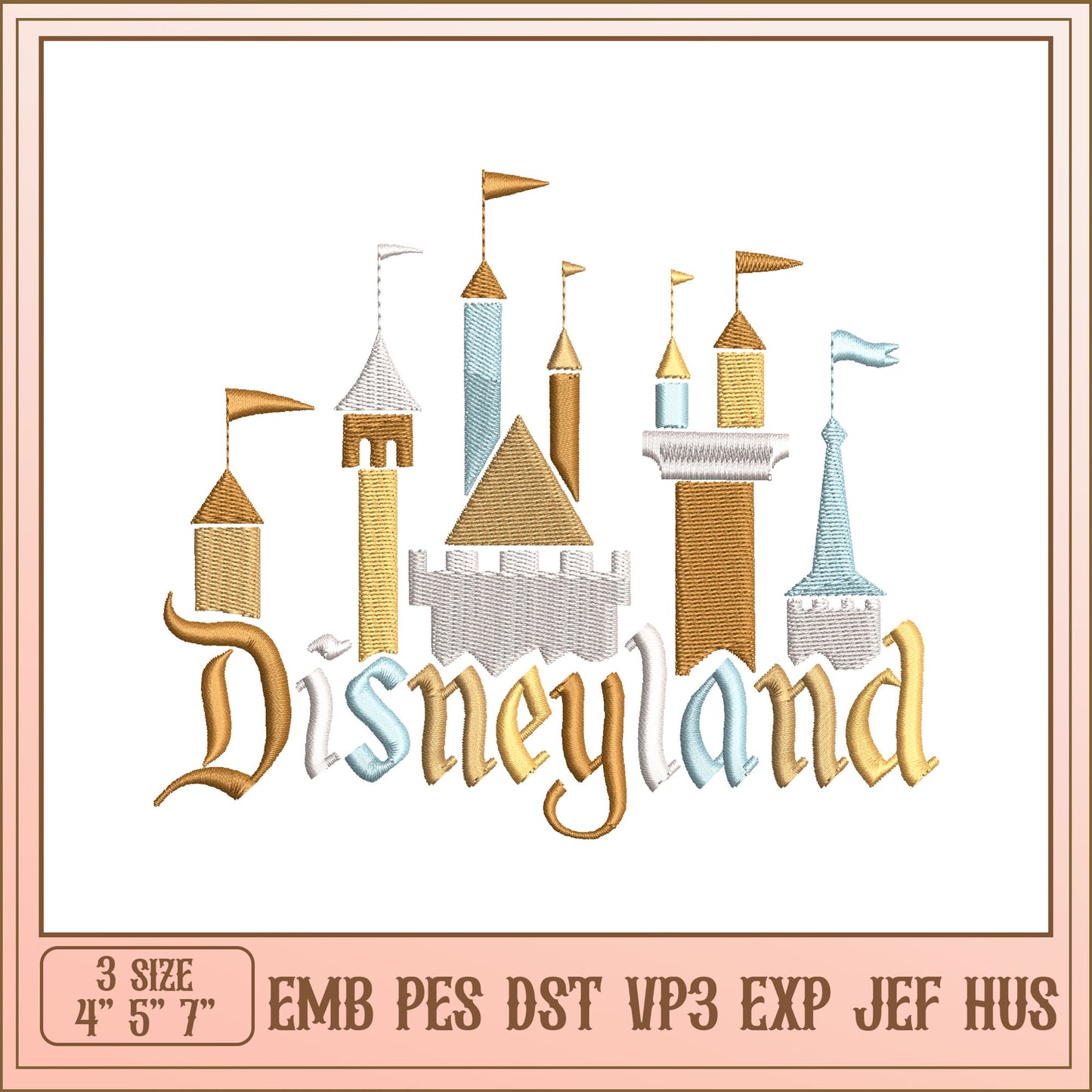 Disneyland Castle Embroidery Design