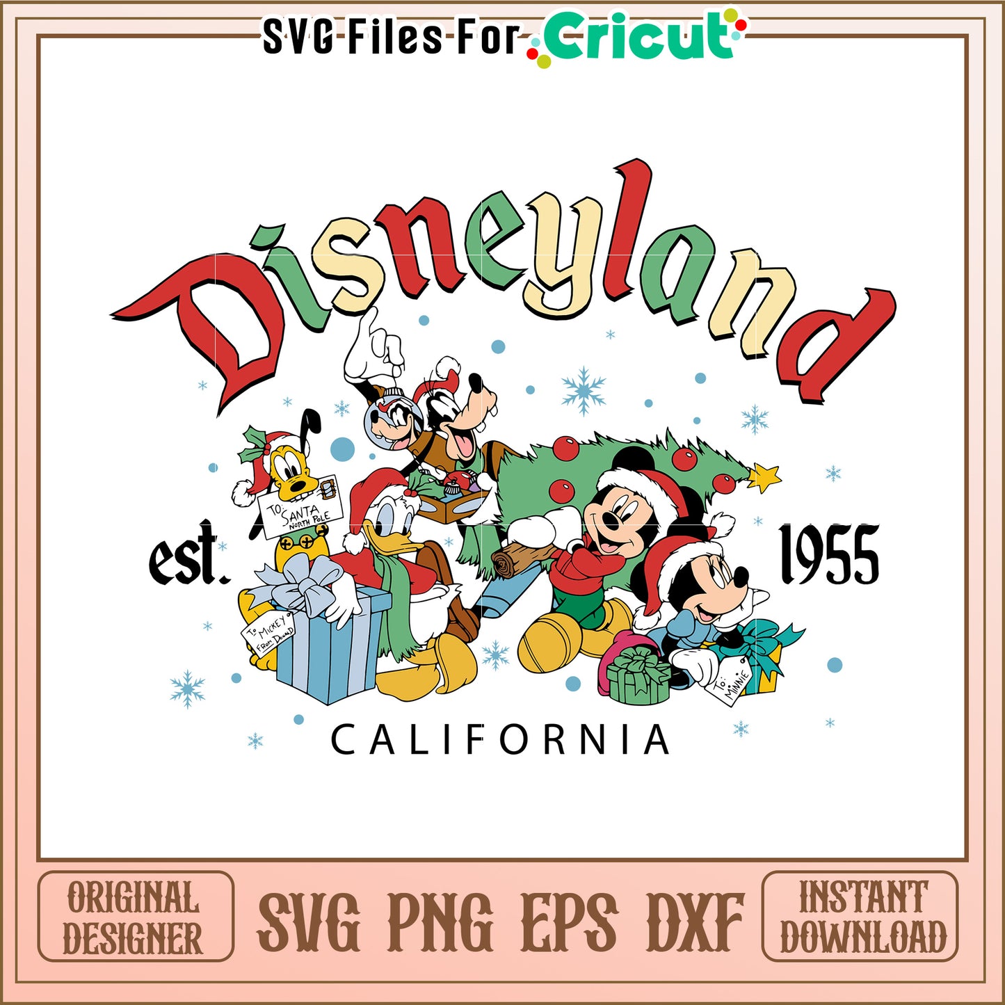 Disneyland Christmas SVG PNG EPS DXF