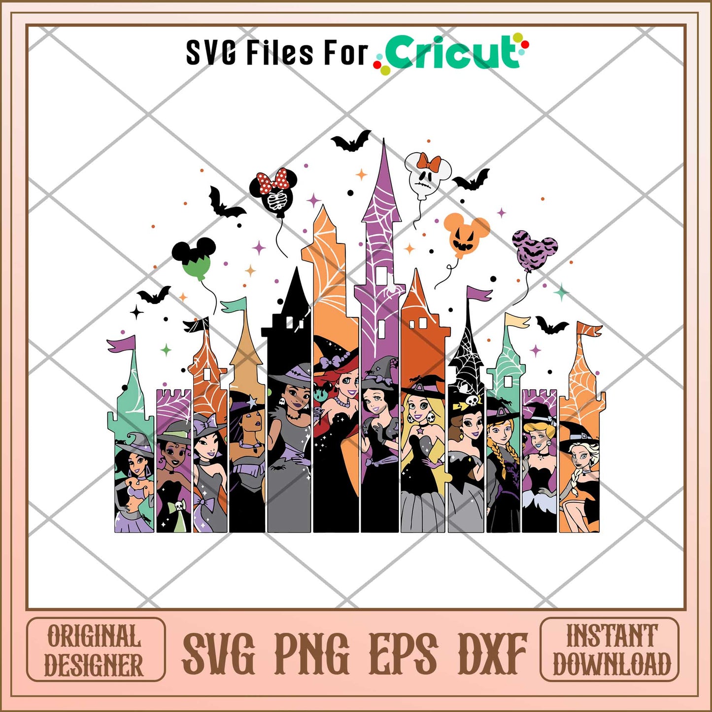 Disneyland Disney Princess Halloween Svg, Disney princess name svg, digital download