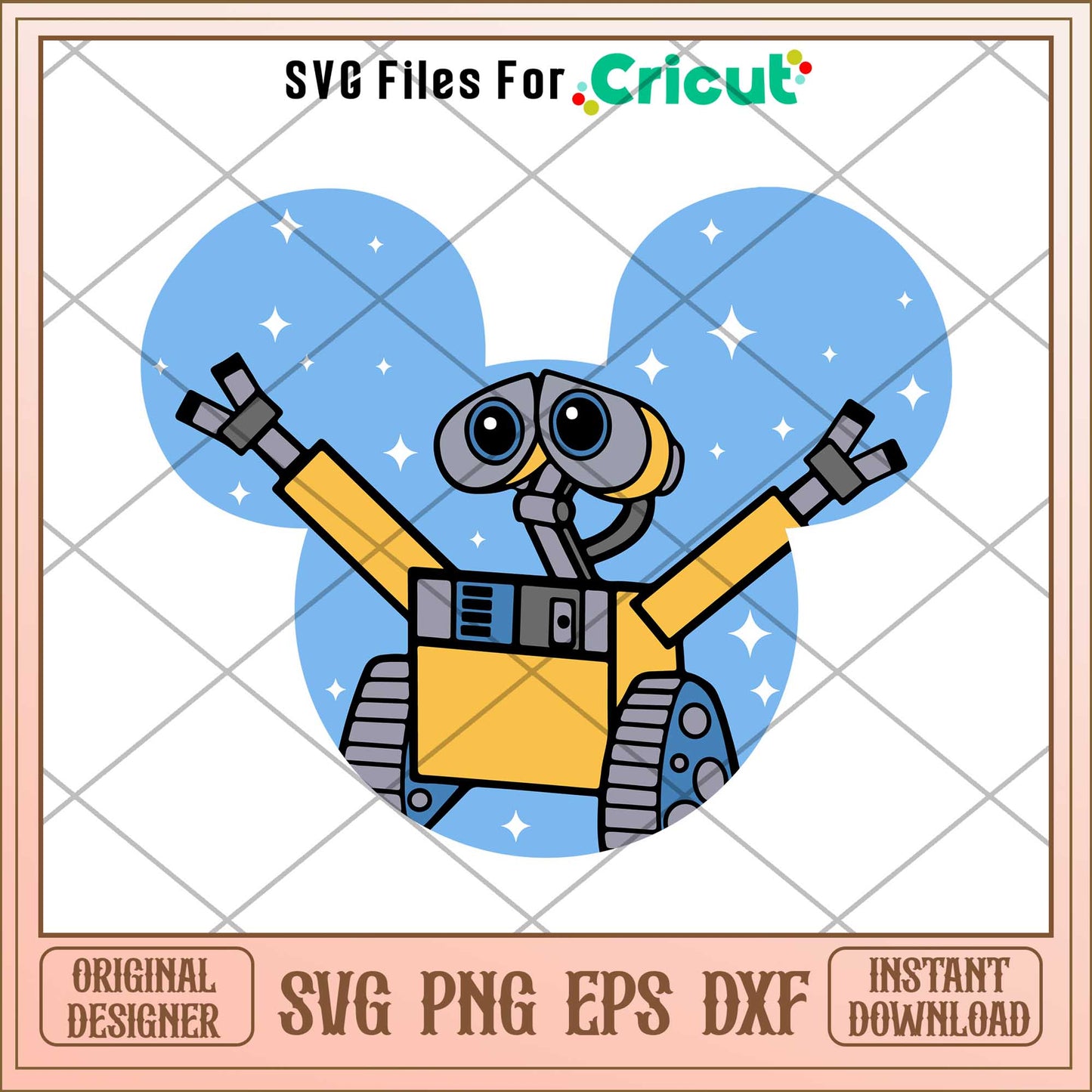 Disneyland Ears Robots know how to love svg, walle svg, digital dowload