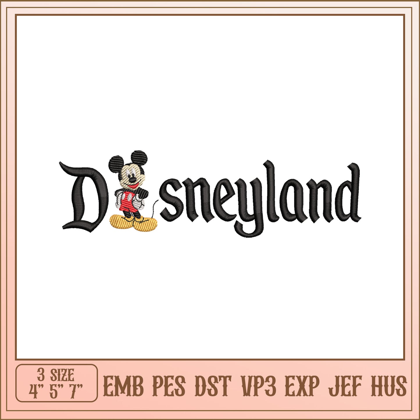 Disneyland Embroidery Design - Mickey Mouse
